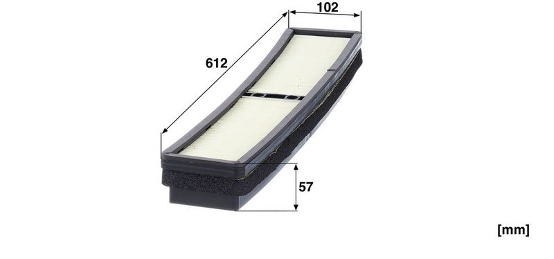 Cabinefilter (617x105x53mm, patroon)