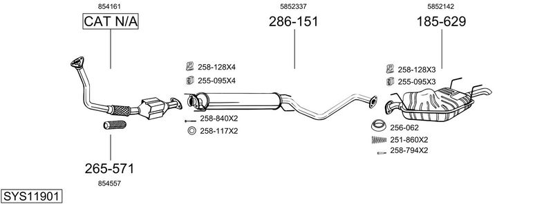 BOSAL kipufogórendszer SYS11901