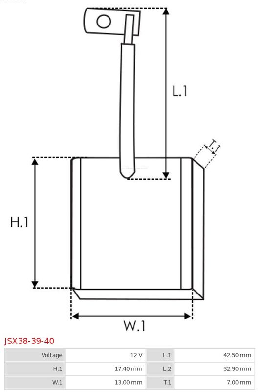 AS-PL JSX38-39-40 Carbon Brush, starter