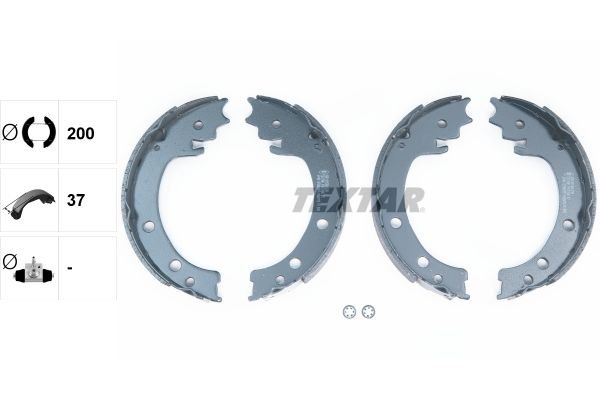 Комплект гальмівних колодок, стоянкове гальмо, Textar 91077000