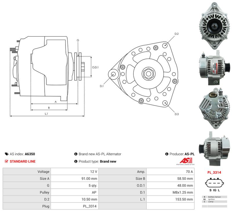 Generaator, AS-PL A6350