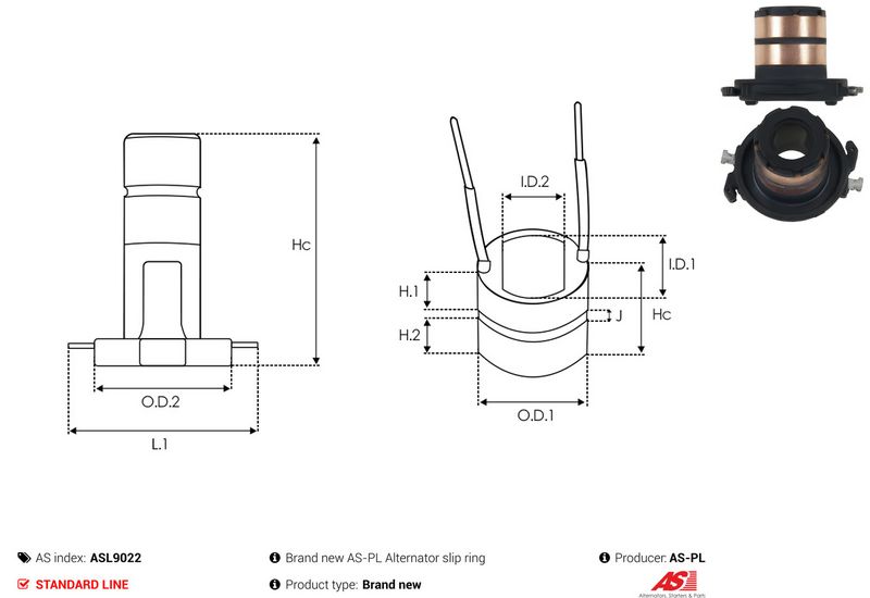 Rõngas, generaator, AS-PL ASL9022