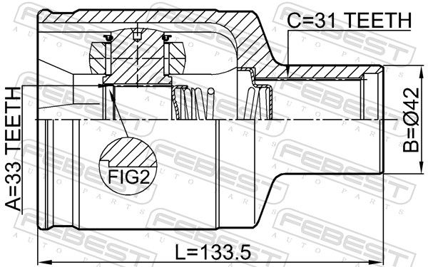 FEBEST 2411-DUSTAWDRH Joint Kit, drive shaft