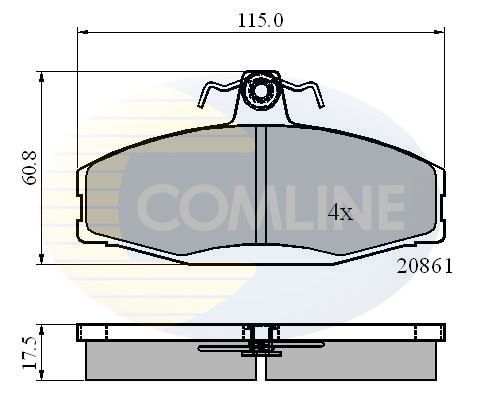 Комплект гальмівних накладок, дискове гальмо, Comline CBP0928