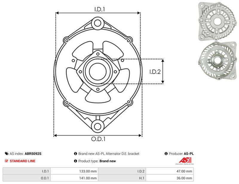 Kaitsekate, generaator, AS-PL ABR5092S