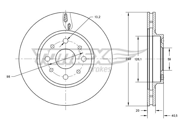 TOMEX Brakes féktárcsa TX 73-73