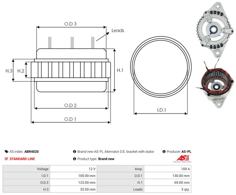 AS-PL ABR4020 Stator, alternator