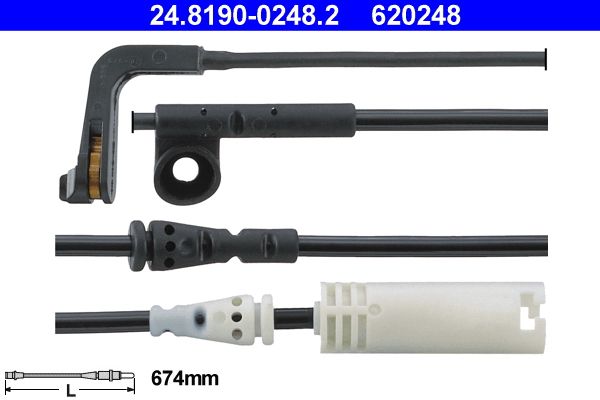 Senzor de avertizare,uzura placute de frana 24.8190-0248.2 ATE