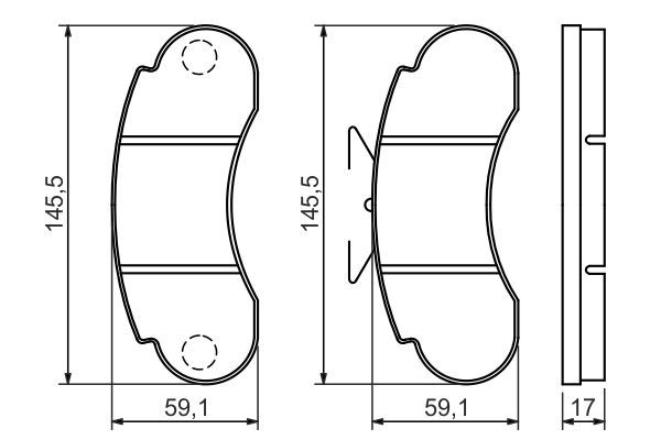 Комплект гальмівних накладок, дискове гальмо, Bosch 0986460947