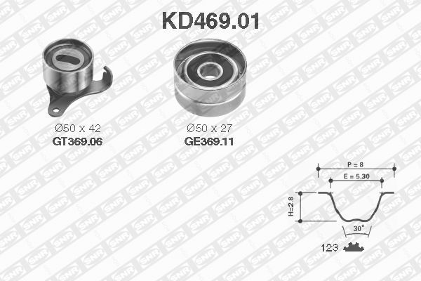 Комплект зубчастих ременів, Snr KD469.01