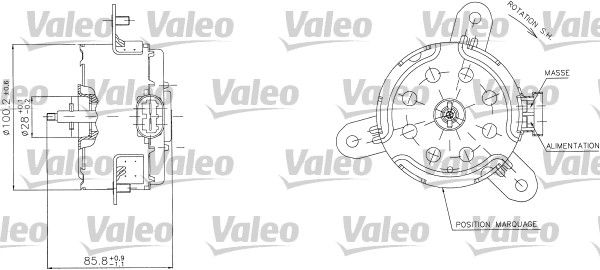 VALEO villanymotor, hűtőventilátor 698408