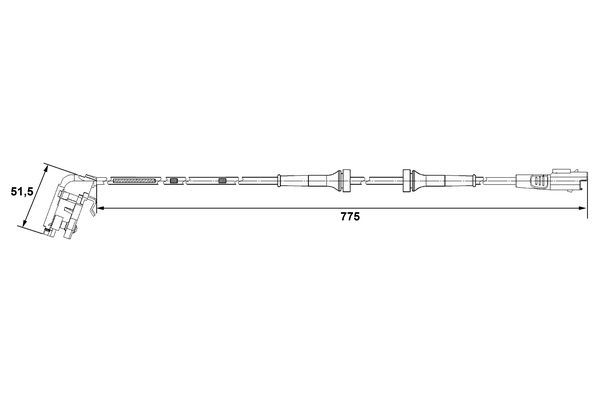 BOSCH датчик ABS передній PEUGEOT 307, Citroen C4