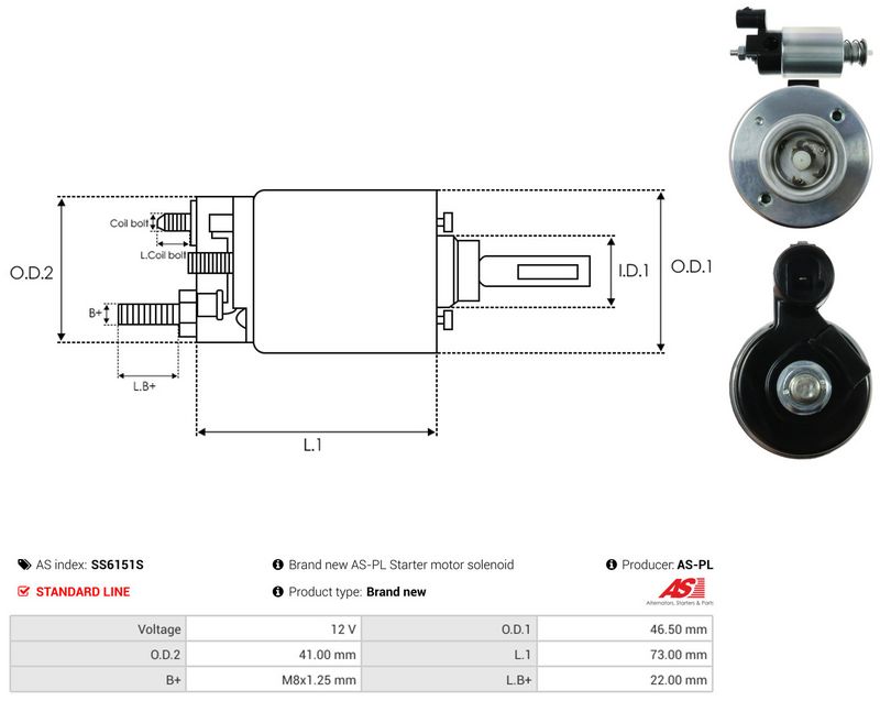 Magnetlülitus, starter, AS-PL SS6151S