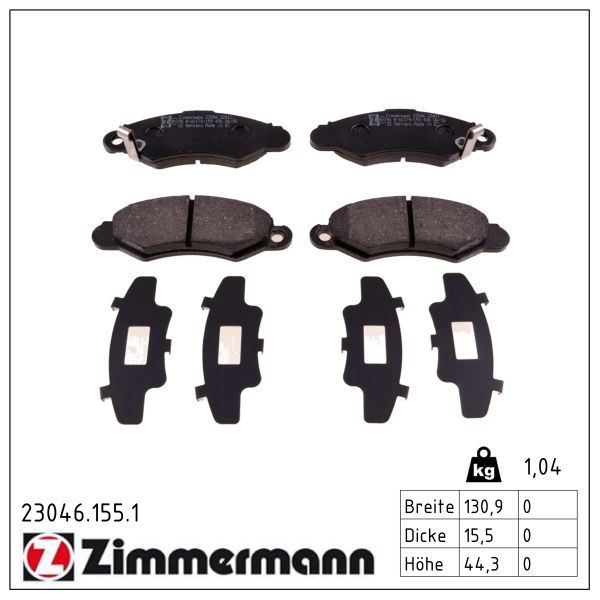 set placute frana,frana disc ZIMMERMANN 23046.155.1