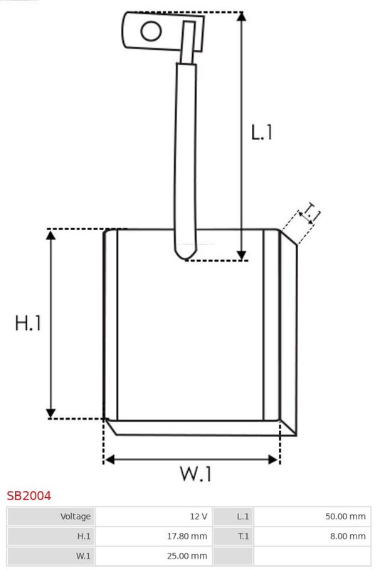 AS-PL SB2004 Carbon Brush, starter