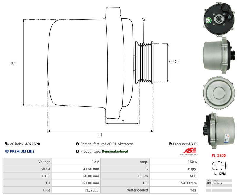 AS-PL A0205PR Alternator