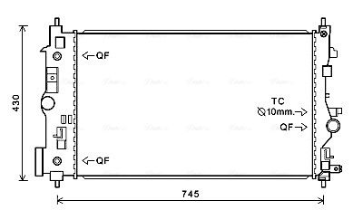 Радиатор охлаждения CHEVROLET CRUZE, OPEL ASTRA J (выр-во AVA)