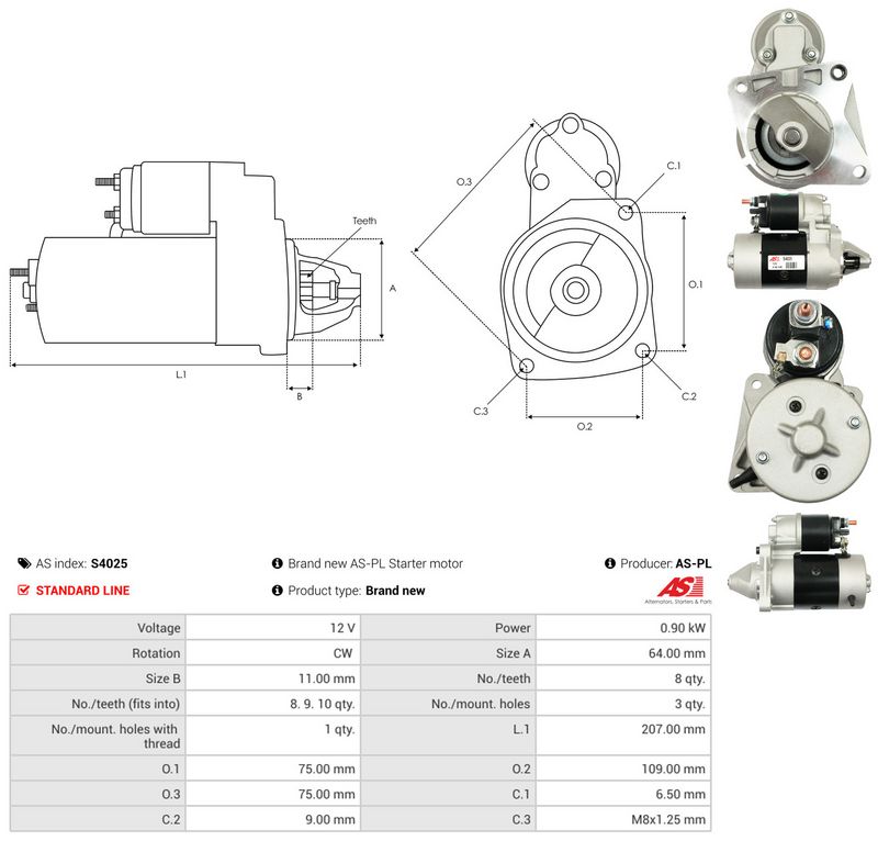 Starter, AS-PL S4025