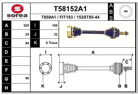 EAI hajtótengely T58152A1