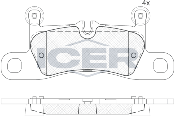 комплект спирачно феродо, дискови спирачки ICER