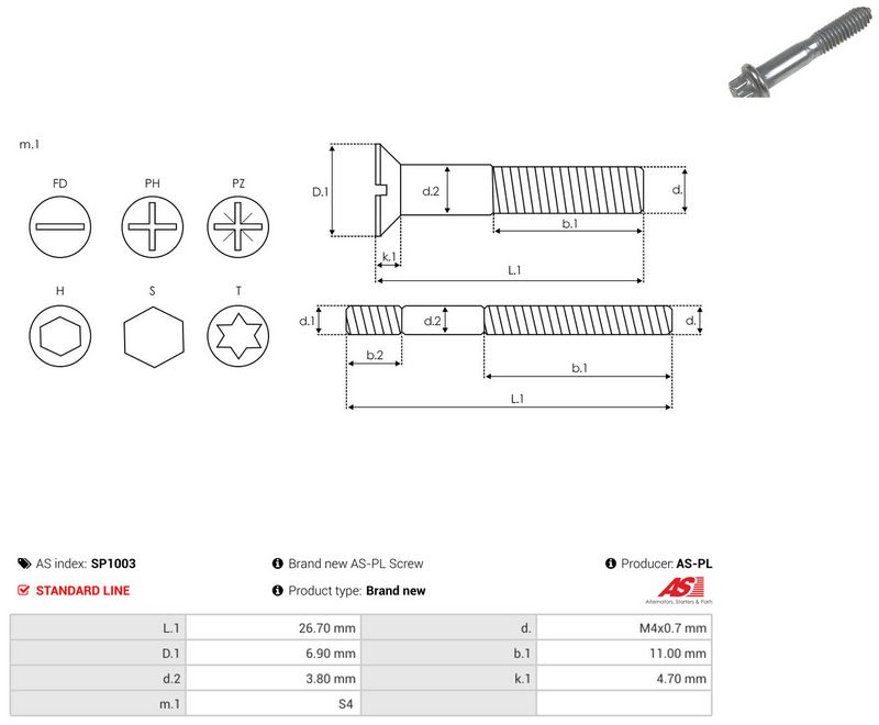 AS-PL SP1003 Repair Set, alternator