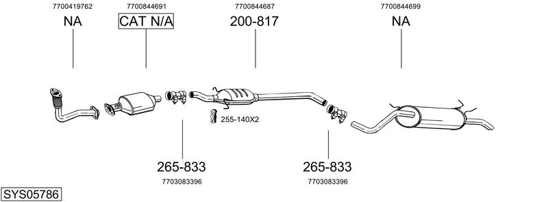 SISTEM DE ESAPAMENT BOSAL SYS05786