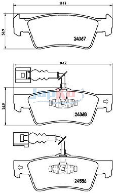 JAPKO 510924 Brake Pad Set, disc brake