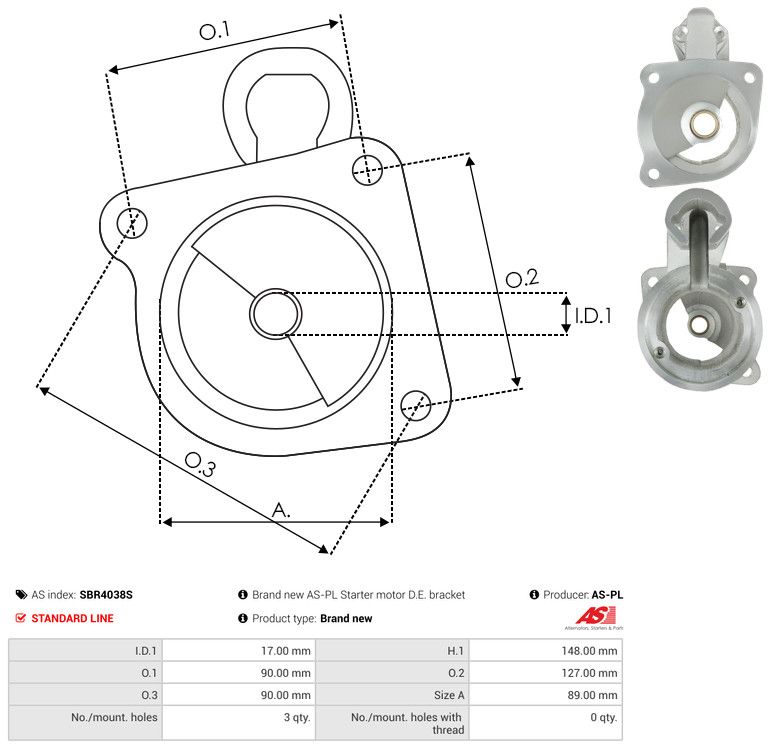 AS-PL SBR4038S Starter Lid, carburettor