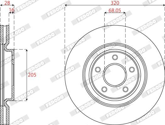FERODO DDF2785C-1 Brake Disc