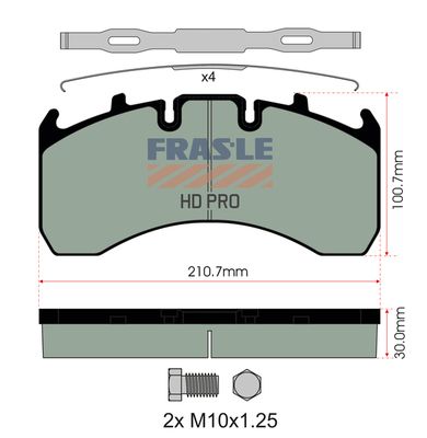 Sada brzdových destiček, kotoučová brzda PD/130-K019-HD