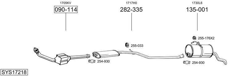 BOSAL kipufogórendszer SYS17218