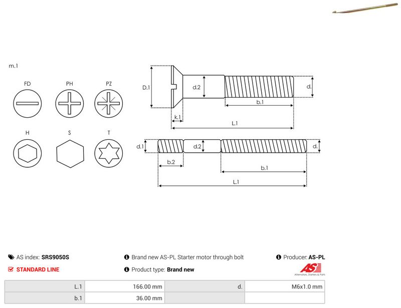 AS-PL SRS9050S Repair Set, alternator