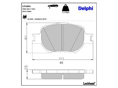 DELPHI LP1804 - Brake Pad Set, disc brake