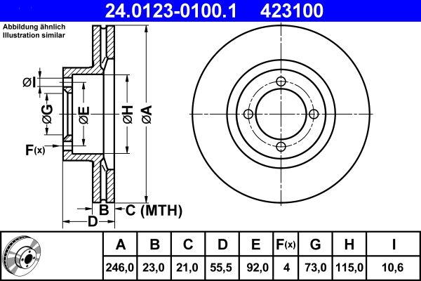 ATE Remschijf 24.0123-0100.1