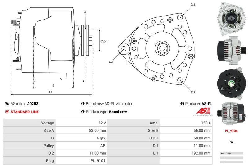 AS-PL A0253 Alternator