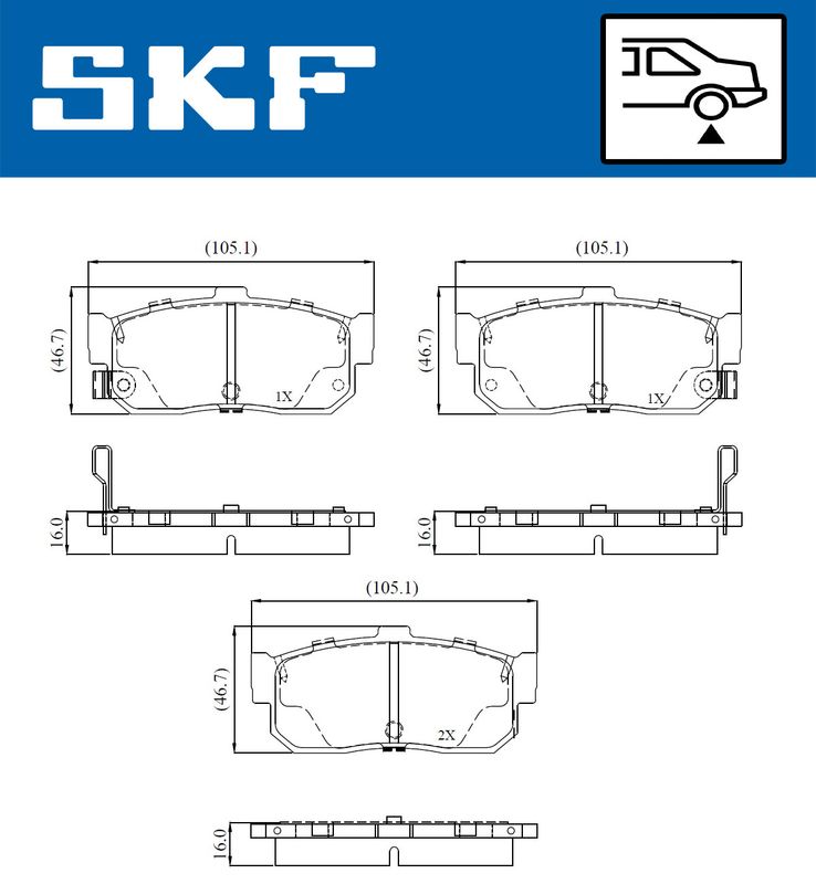 SKF Brake Pad Set, disc brake VKBP 91145 A