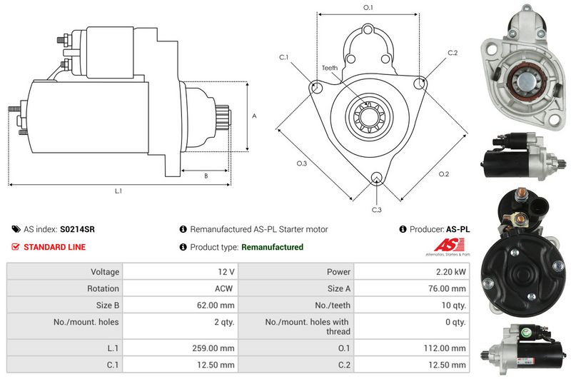 AS-PL S0214SR Starteris