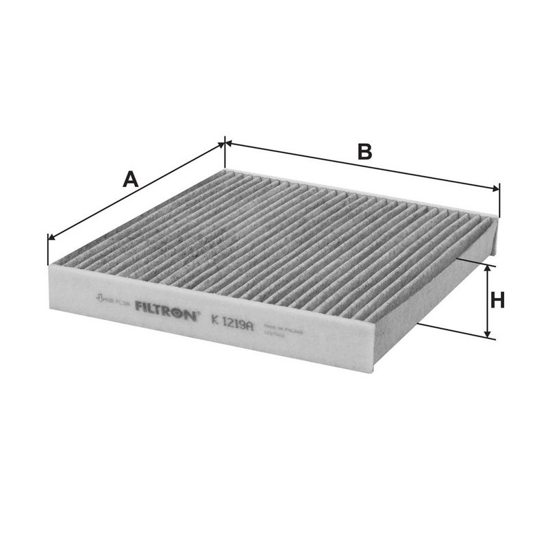 Cabinefilter met actieve kool past: HYUNDAI GRANDEUR, SANTA FÉ I, SANTA FÉ II, SONATA V  KIA MAGENTIS I, MAGENTIS II, OPTIMA 1.7D-3.5 05.01-10.16