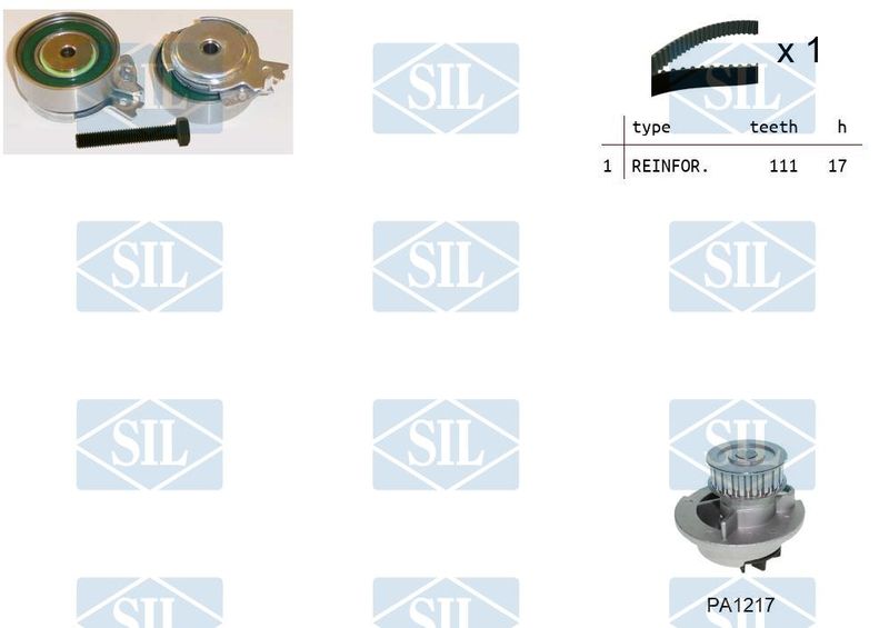 Saleri SIL Vízpumpa + fogasszíj készlet K1PA1217