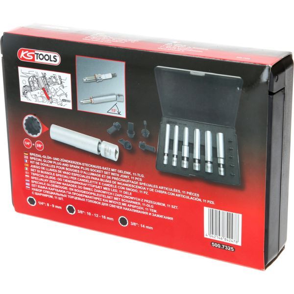 Padrunvõtmete komplekt, süüteküünal, KS TOOLS 500.7325