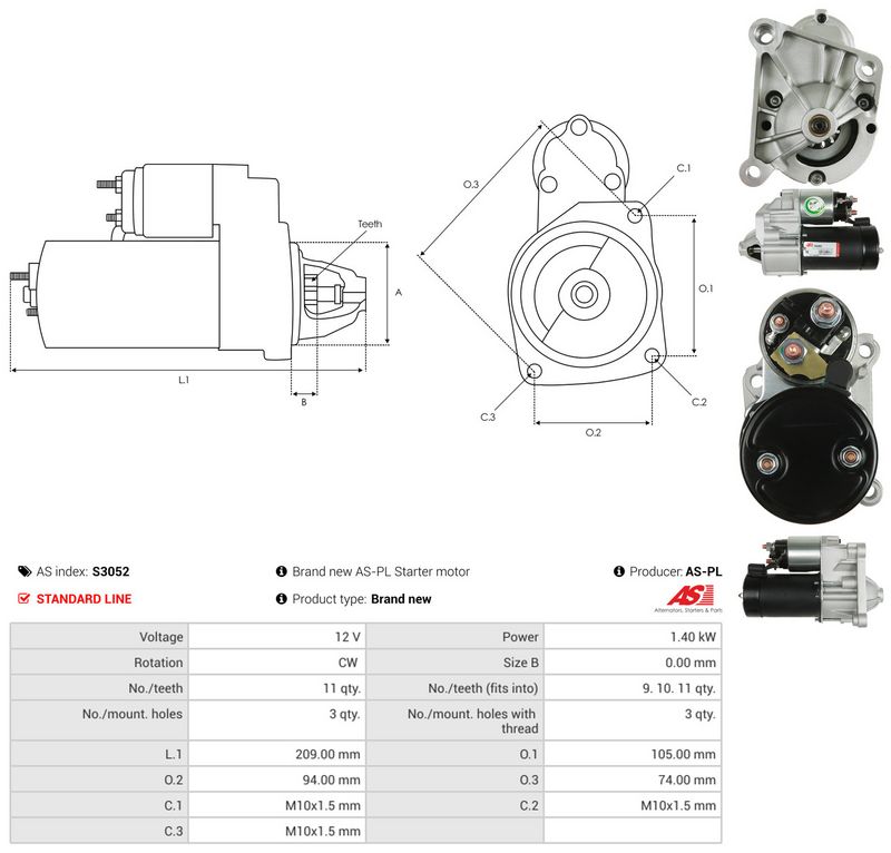 Starter, AS-PL S3052