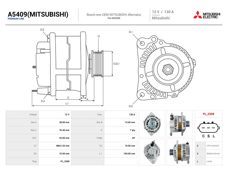 Prekė atitinka OEM kodą: A003TJ1791AM