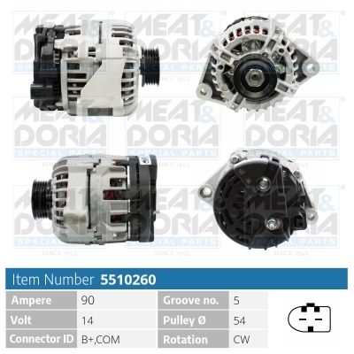 MEAT & DORIA Dynamo / Alternator 5510260