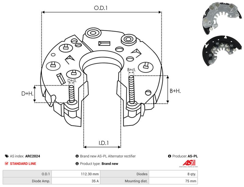 AS-PL ARC2024 Rectifier, alternator