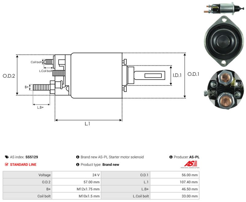 Magnetlülitus, starter, AS-PL SS5129