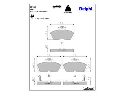 DELPHI LP618 - Brake Pad Set, disc brake