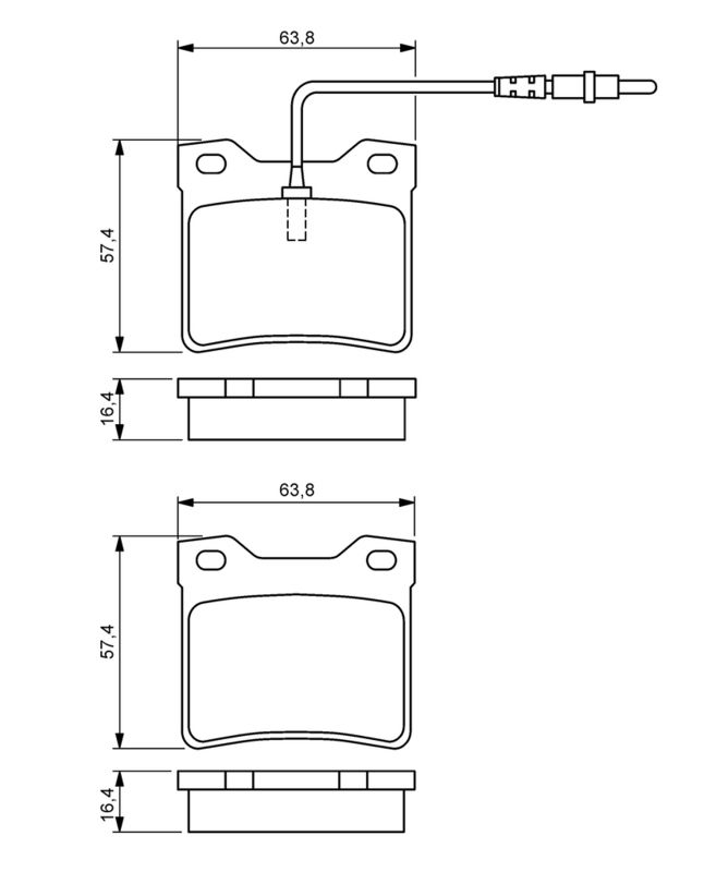 Piduriklotsi komplekt, ketaspidur, BOSCH 0 986 494 055