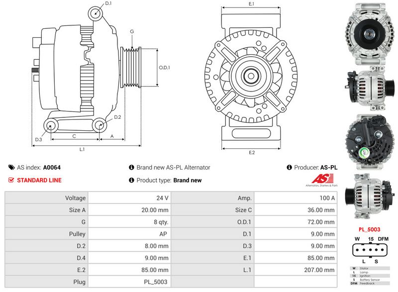 AS-PL A0064 Alternator