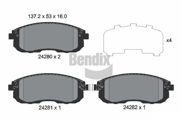 BENDIX Braking fékbetétkészlet, tárcsafék BPD2120