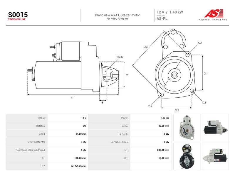 Starter, AS-PL S0015